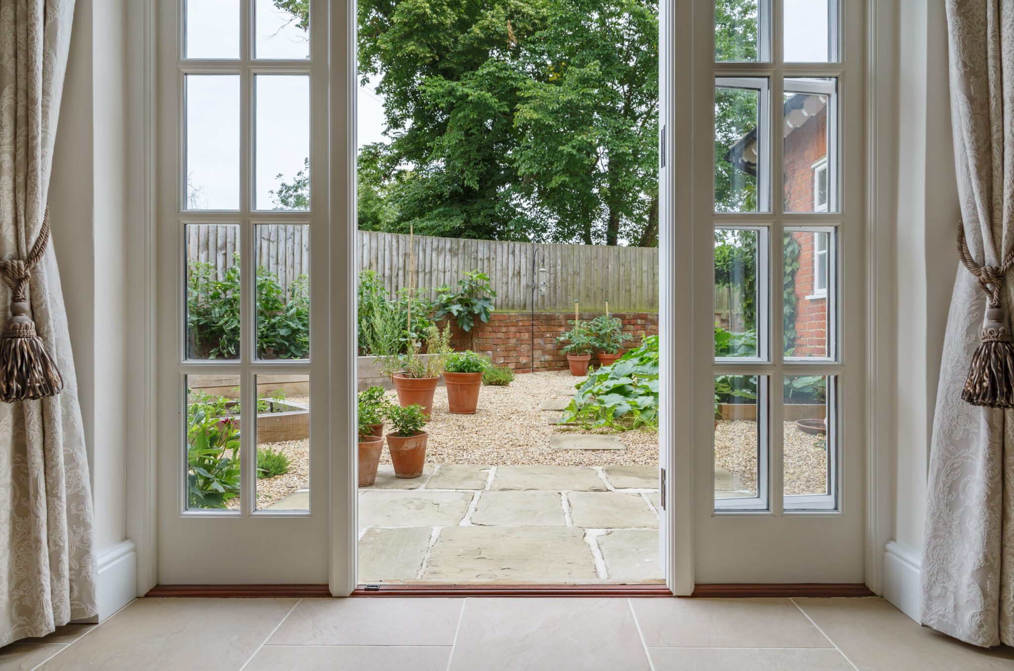 White patio door with panes