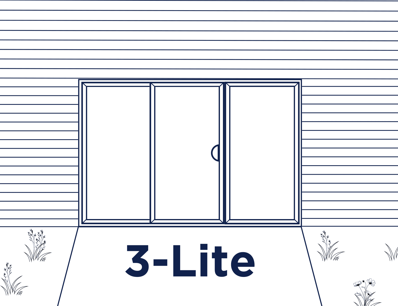 Sliding Glass Door Replacement with 3 lites from GoGlass